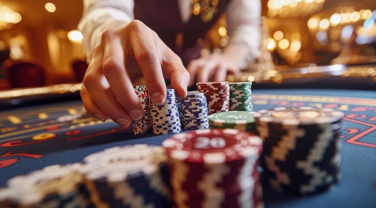 Account dashboard showing Casino Hold'em session history and Liga 1 game information sidebar